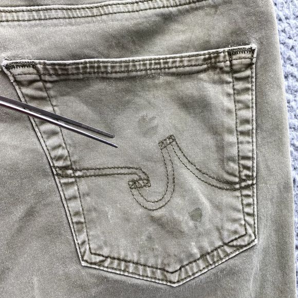 Adriano Goldshmied Pants Green 36x32 Jeans The Graduate Tailored Leg Casual Mens - Picture 15 of 16